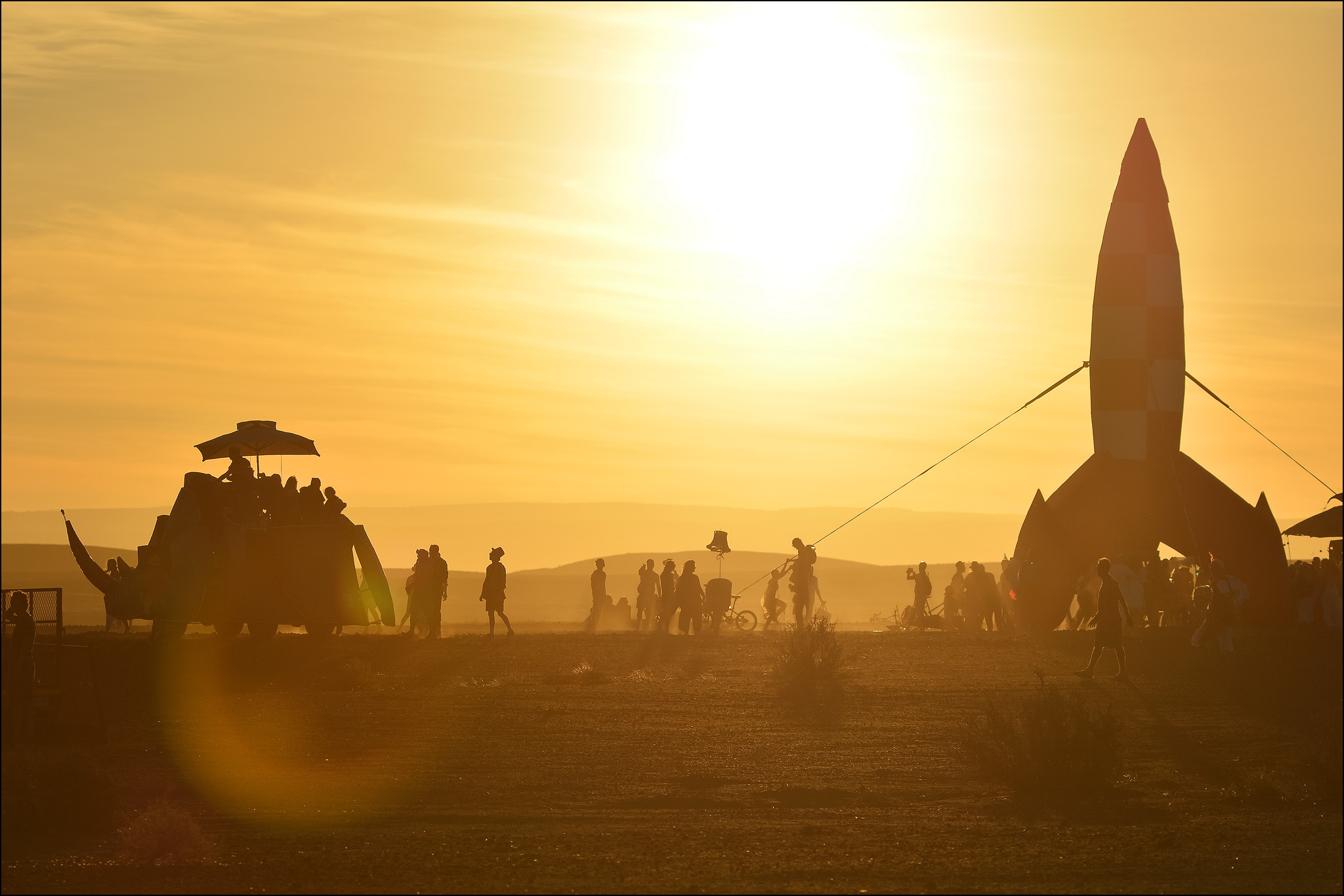 AfrikaBurn scene with rocket