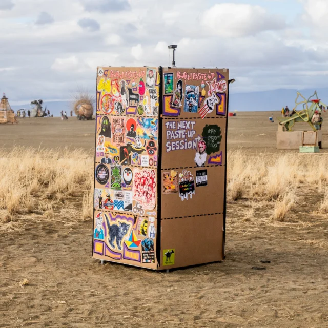 The Sticker Magnet Art Installation. Calling sticker artists & paste-up creatives!

Be a part of The Sticker Magnet, a 2-meter-tall rectangular column art installation rising from the Tankwa Karoo desert at AfrikaBurn 2026.
 
With four faces and endless character, it’s a one-of-a-kind gallery for your non-commercial stickers and paste-ups. 

To find out more and take part, please click AfrikaBurn News is in the 'Link in Bio'

Art: Burn Paste Up 2025
Photo: Jonx Pillemer